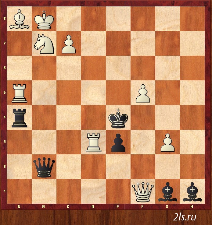 Задача : белые начинают и выигрывают (мат в 2 хода)